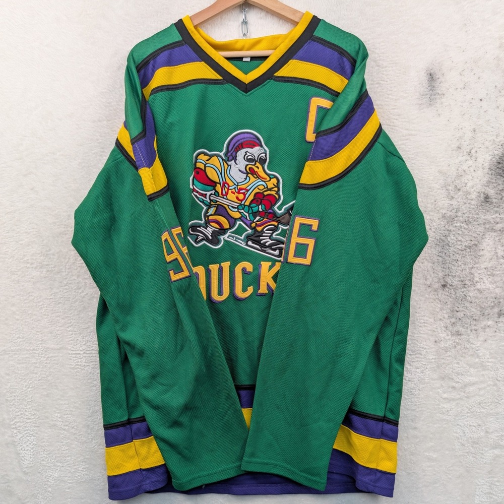 VTG Mighty Ducks Jersey Men's XXXL Green Conway 96 Movie Sports Flight Strap 90s